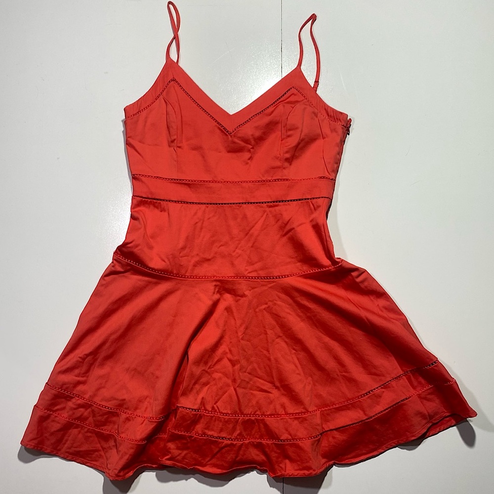 Parker Coral‎ Fit & Flare Cutout Spaghetti Strap Cotton Summer Dress Size S